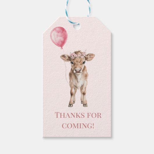 Pink Cowgirl Birthday | Farm Theme 1st  Cadeaulabel (Voorkant)