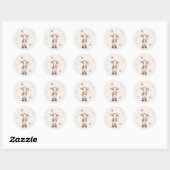 Pink Cowgirl Birthday | Farm Theme 1st  Ronde Sticker (Vel)