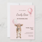 Pink Cowgirl Birthday Invitation | Farm Theme (Voorkant)