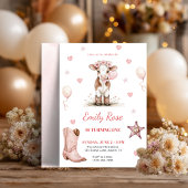 Pink Cowgirl Birthday Invitation | Farm Theme 1st