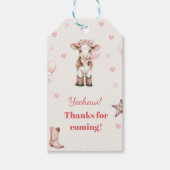 Pink Cowgirl Birthday Invitation | Farm Theme 1st  Cadeaulabel (Voorkant)
