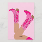 Pink Cowgirl Birthday Kaart (Achterkant)