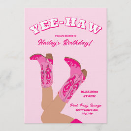 Pink Cowgirl Birthday Kaart