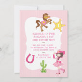 Pink Cowgirl Birthday Party Kaart (Voorkant)