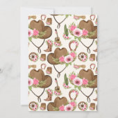 Pink Cowgirl Birthday Party Kaart (Achterkant)