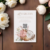 Pink Cowgirl Boot QR Code Registry Baby shower Informatiekaartje