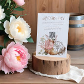 Pink Cowgirl Boot QR Code Registry Baby shower Informatiekaartje