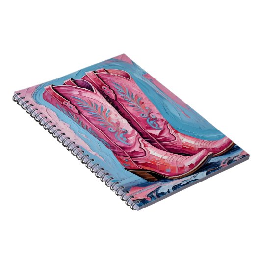 Pink Cowgirl Boots Notitieboek (Rechterzijde)