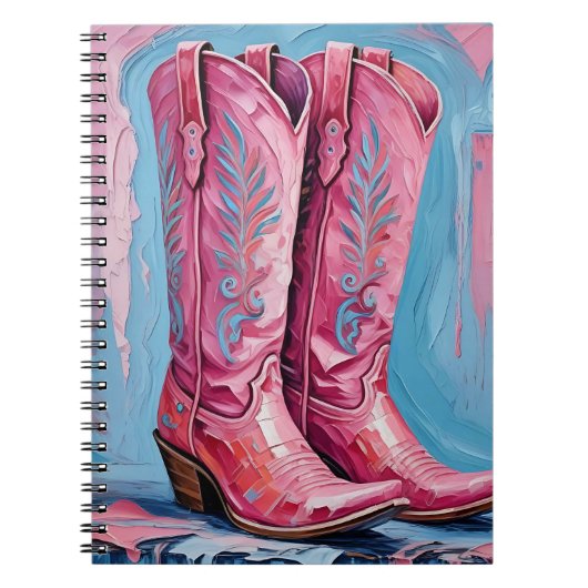 Pink Cowgirl Boots Notitieboek (Voorkant)