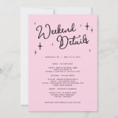 Pink Cowgirl Disco Last Rodeo Bachelorette Party Kaart (Achterkant)