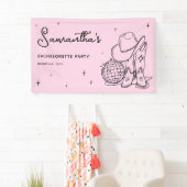 Pink Cowgirl Disco Last Rodeo Bachelorette Party Spandoek (Insitu)