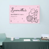 Pink Cowgirl Disco Last Rodeo Bachelorette Party Spandoek (Beurs)