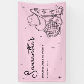 Pink Cowgirl Disco Last Rodeo Bachelorette Party Spandoek (Verticaal)