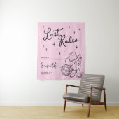 Pink Cowgirl Disco Last Rodeo Bachelorette Party Wandkleed (In situ)