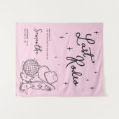 Pink Cowgirl Disco Last Rodeo Bachelorette Party Wandkleed (Voorkant (horizontaal))