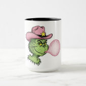 Pink Cowgirl Grinch Mug, Sassy Christmas Cup Mok (Midden)