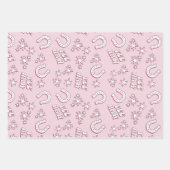 Pink Cowgirl Pattern Inpakpapier Vel (Voorkant)