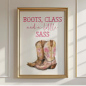 Pink Cowgirl Poster Kids Western Room Decor