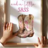 Pink Cowgirl Poster Kids Western Room Decor