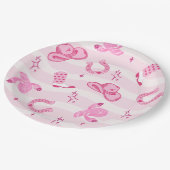 Pink Cowgirl Rodeo Birthday Paper Plates Papieren Bordje (Gekanteld)