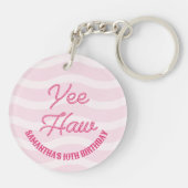 Pink Cowgirl Rodeo Birthday Sleutelhanger (Achterkant)