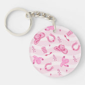 Pink Cowgirl Rodeo Birthday Sleutelhanger (Voorkant)