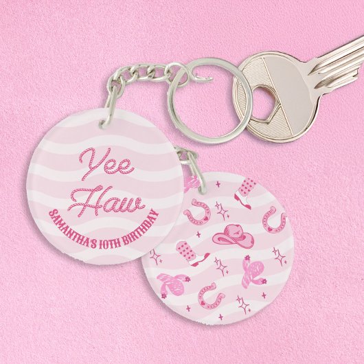 Pink Cowgirl Rodeo Birthday Sleutelhanger