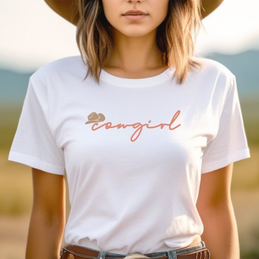 Pink Cowgirl westerne minimalistische trend T-shirt
