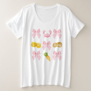 Pink Crab Boil Seafood Party pastel Grote Maat T-shirt