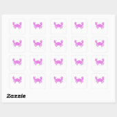 Pink Crab Silhouette Vierkante Sticker (Vel)