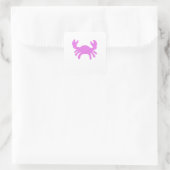 Pink Crab Silhouette Vierkante Sticker (Tas)