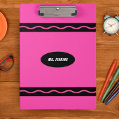 Pink Crayon Leraar School Student Klembord
