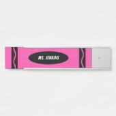 Pink Crayon Teacher Deurbordje (Voorkant)