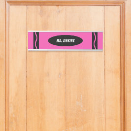 Pink Crayon Teacher Deurbordje