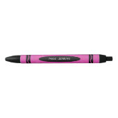 Pink Crayon Teacher Zwarte Inkt Pen (Voorkant)