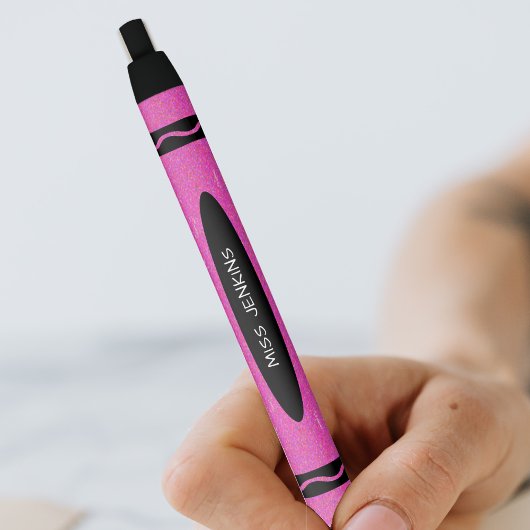 Pink Crayon Teacher Zwarte Inkt Pen