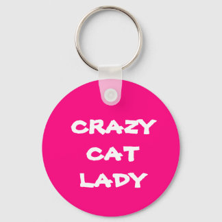 Pink Crazy Cat Lady Sleutelhanger
