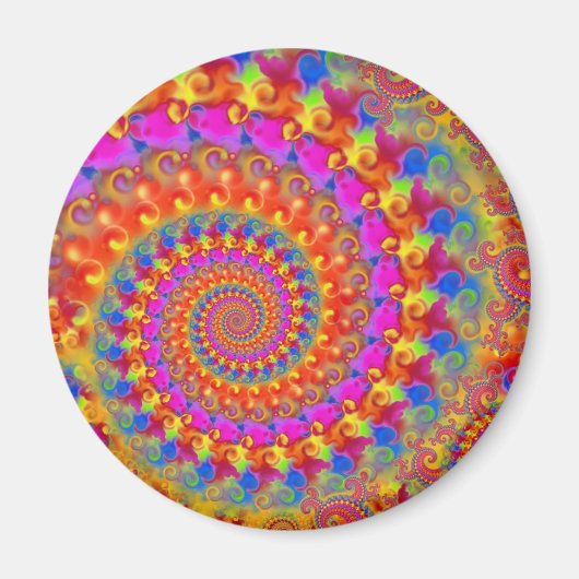 Pink Crazy Fractal Magneet (Voorkant)