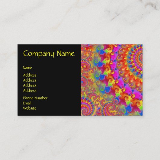 Pink Crazy Fractal Visitekaartje (Voorkant)