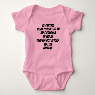 Pink Crazy Grandma Baby T Shirt