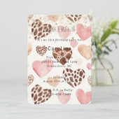 Pink Cream Animal Hearts Gold Sparkle Birthday Kaart (Staand voorkant)