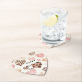Pink Cream Animal Hearts Gold Sparkle Birthday Kartonnen Onderzetters (Insitu)