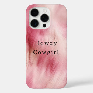 Pink Cream Animal Koeienhuid Cowgirl Fur iPhone 16 Pro Hoesje