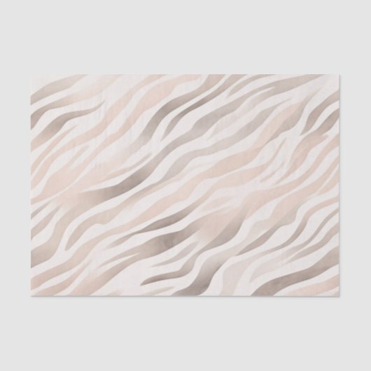 Pink Cream Beige Zebra Animal Print Tissuepapier (Voorkant)