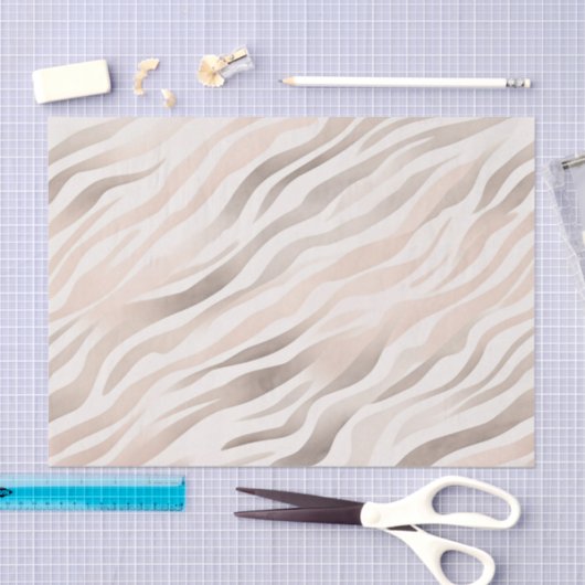 Pink Cream Beige Zebra Animal Print Tissuepapier (Craft)