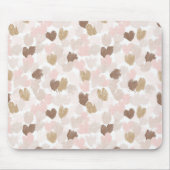 Pink Cream Brown Hearts Muismat (Voorkant)