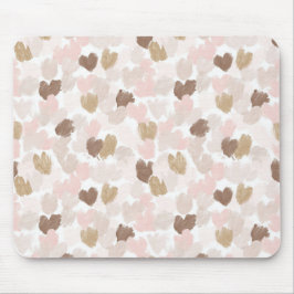 Pink Cream Brown Hearts Muismat