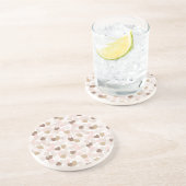 Pink Cream Brown Hearts Zandsteen Onderzetter (Zijkant)