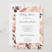 Pink Cream Brown Leopard Animal Print Baby shower Kaart (Voorkant)