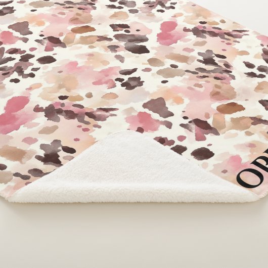 Pink Cream Brown Leopard Christmas Sherpa Deken (3/4)